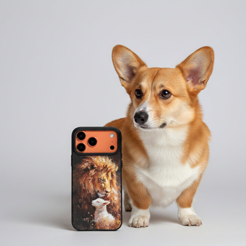 Lion & lamb Joshua 1:9 iPhone case