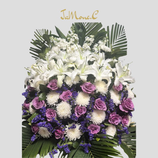 Lilies and Roses Sympathy Flower 百合玫瑰花